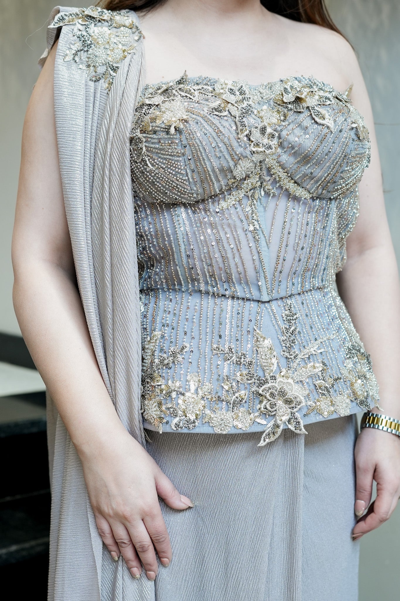 Viara Hand Embroidered Corset Drape Saree