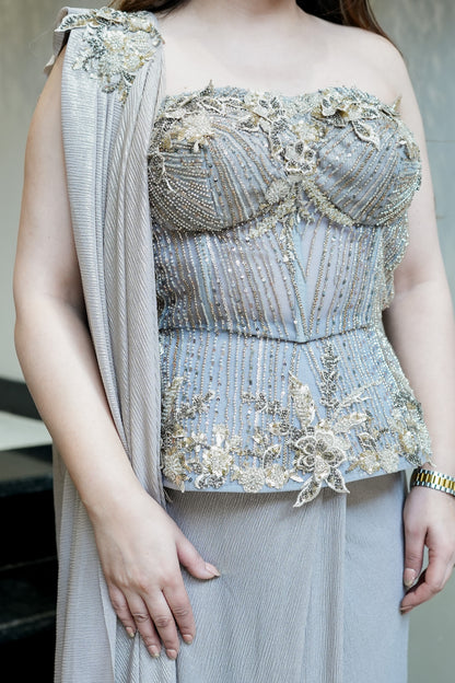 Viara Hand Embroidered Corset Drape Saree