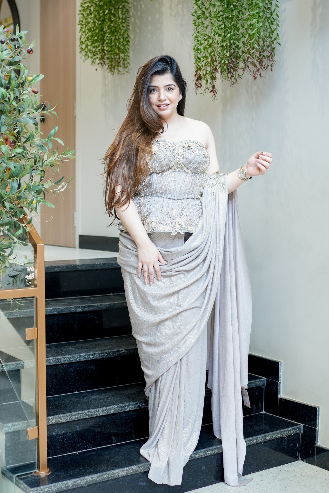 Viara Hand Embroidered Corset Drape Saree