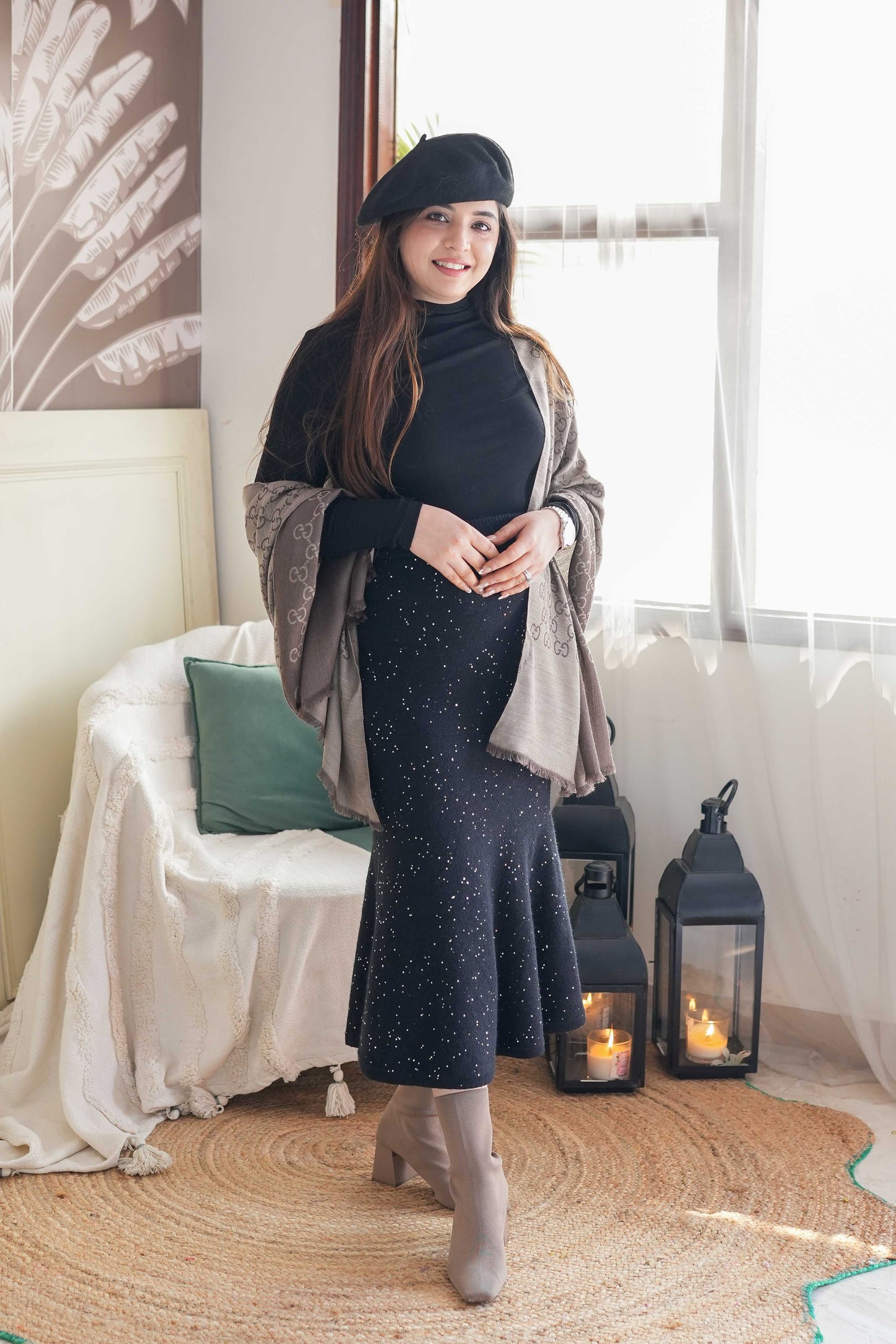 Martha Blingy Knitted Long Skirt