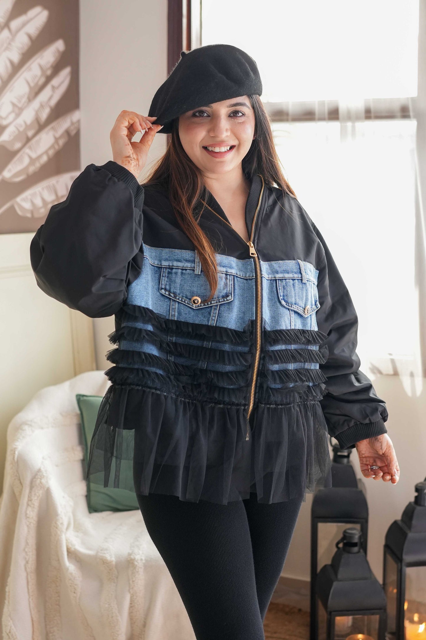 Fresha Oversized Frill Windbreaker Jacket