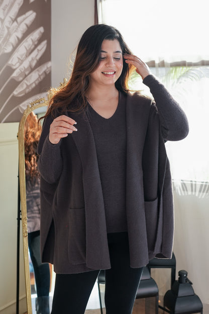 Aubrey Woollen Top With Over Sized Cape