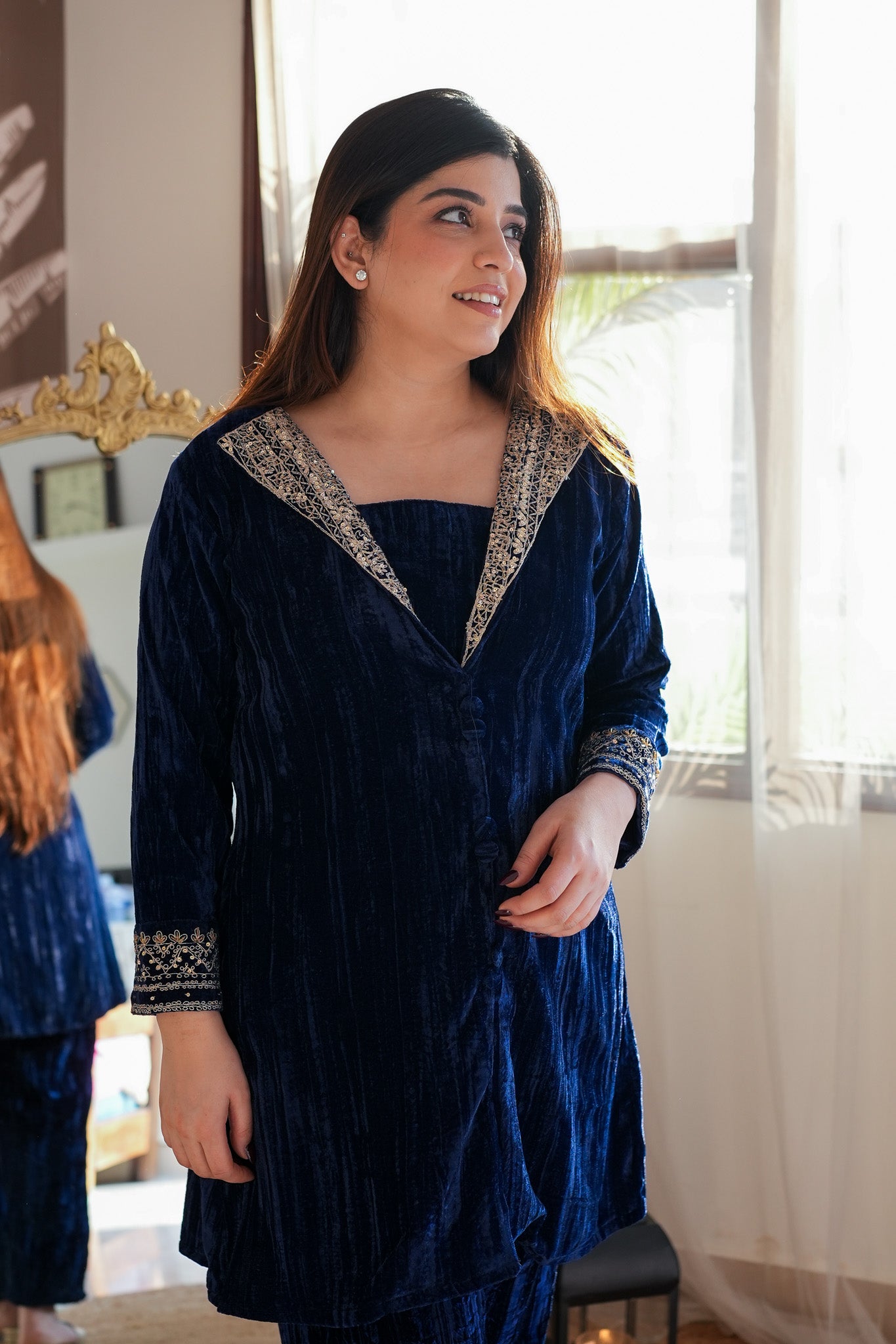 Sadaf Embroidered Velvet Co-ords Sets