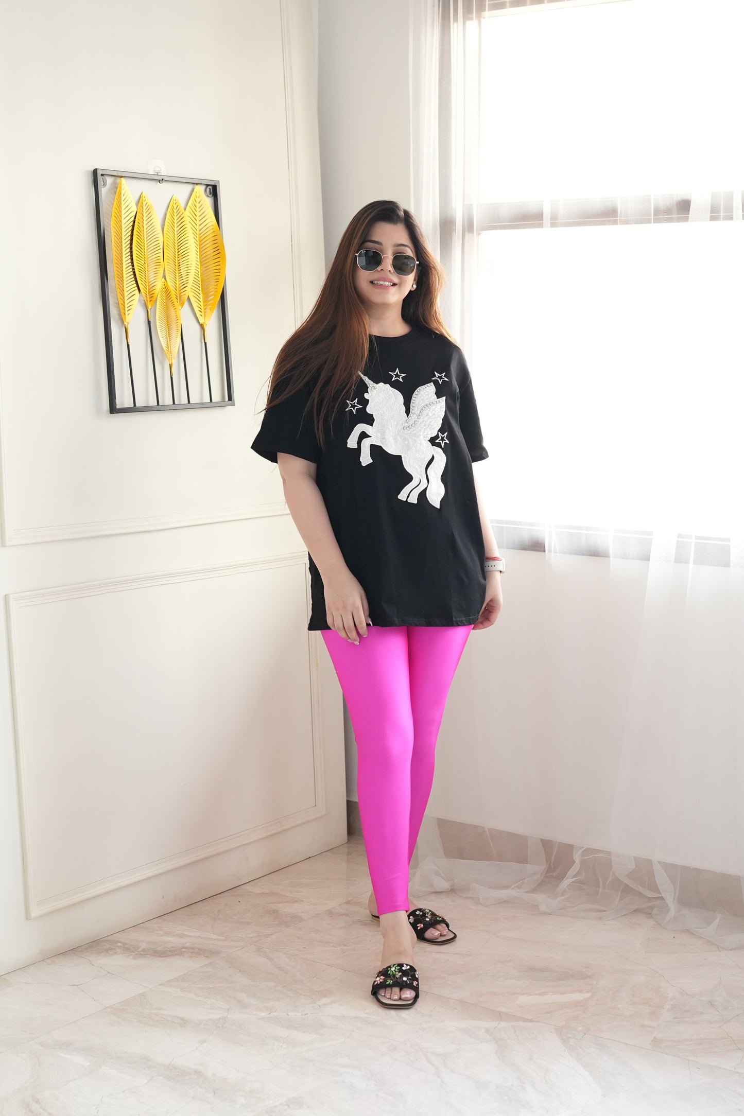 Hot Pink Glossy Leggings