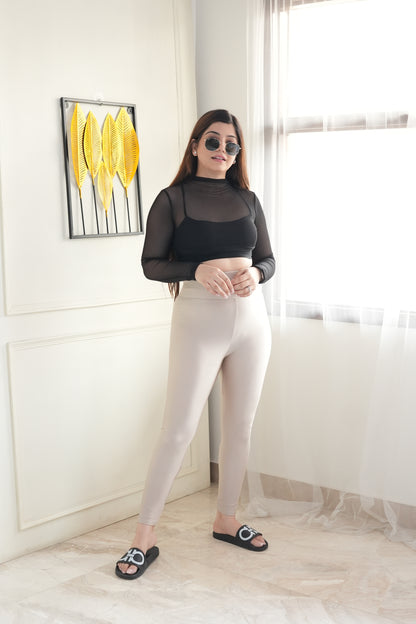 Champagne Glossy Leggings