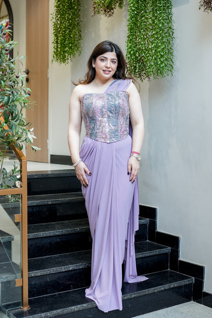 Avni Hand Embroidered Corset Drape Saree