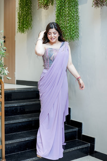 Avni Hand Embroidered Corset Drape Saree