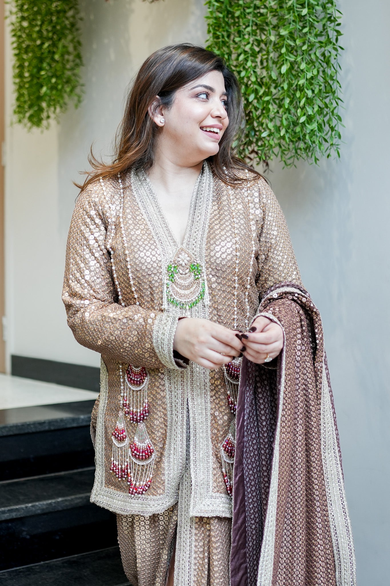 Aqsa Embroidred Luxe Suit Set