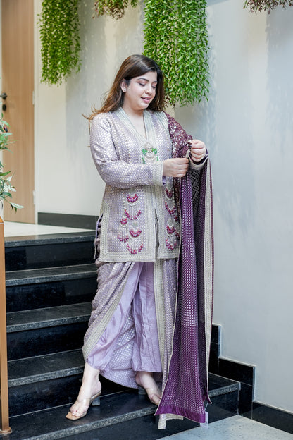 Aqsa Embroidred Luxe Suit Set