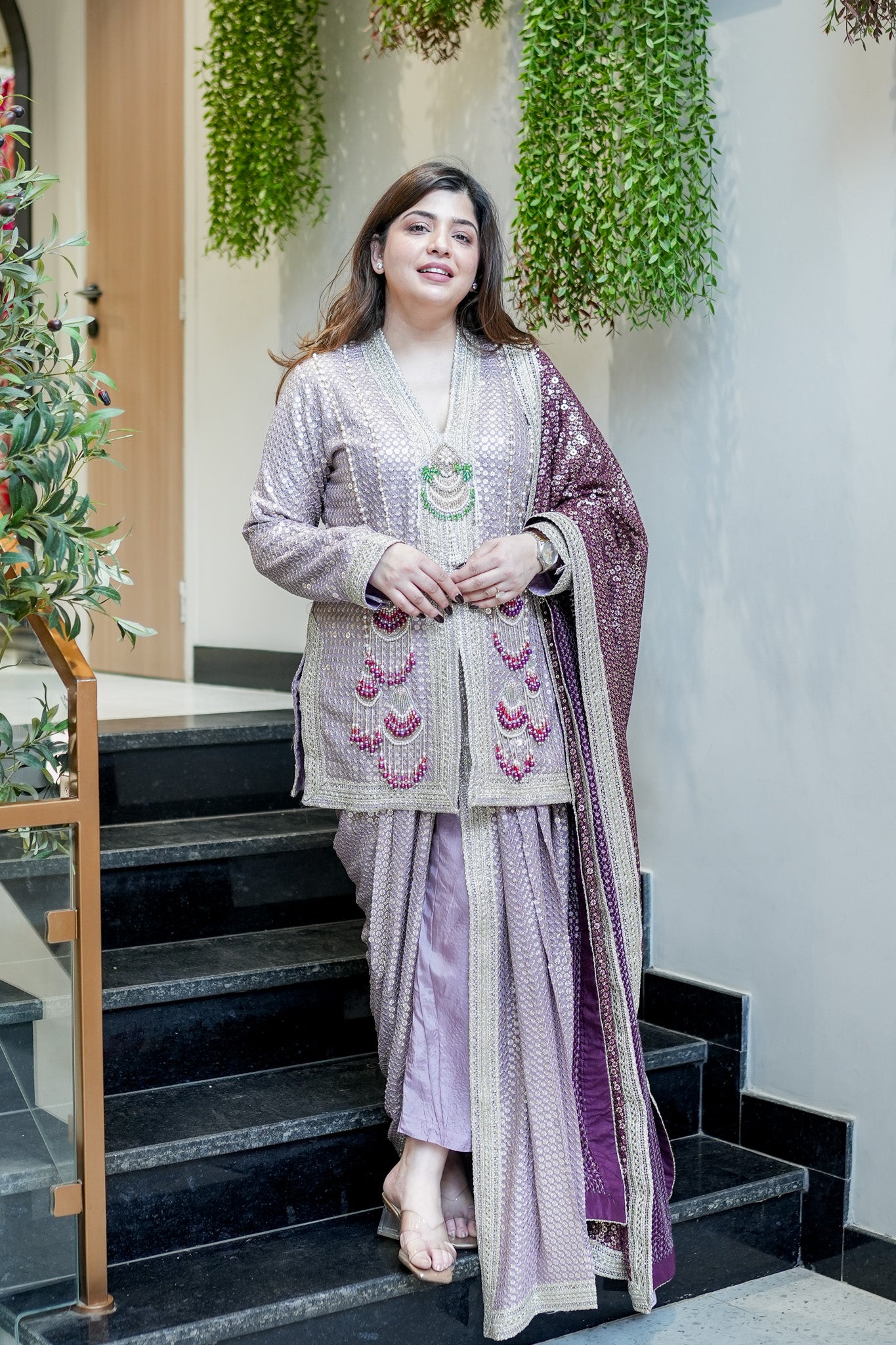 Aqsa Embroidred Luxe Suit Set