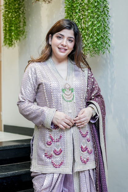 Aqsa Embroidred Luxe Suit Set