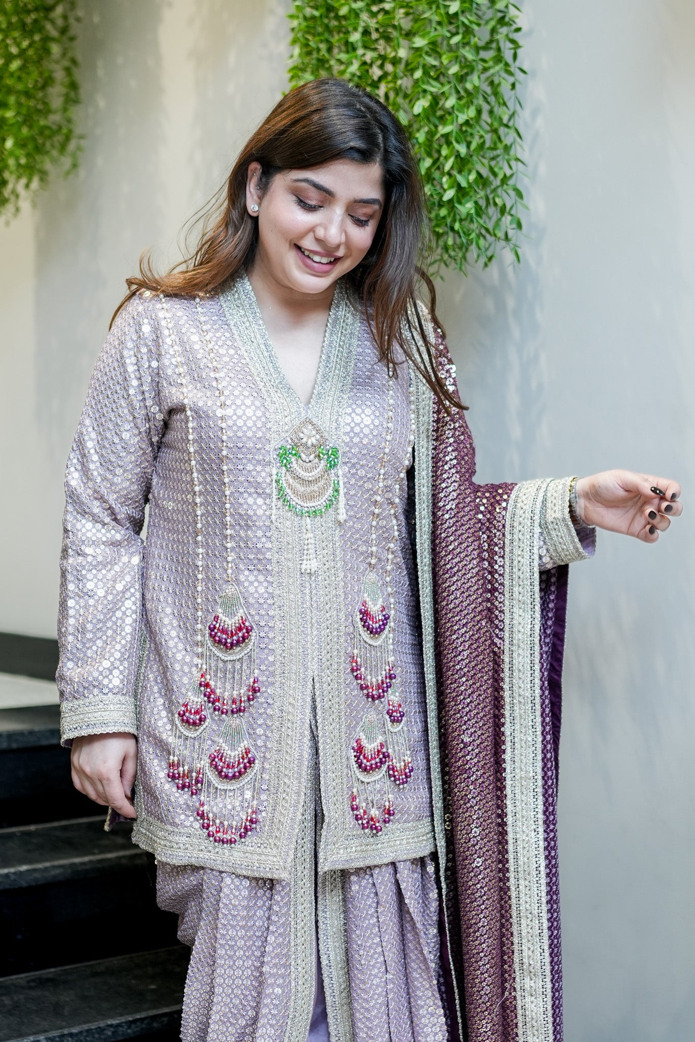 Aqsa Embroidred Luxe Suit Set