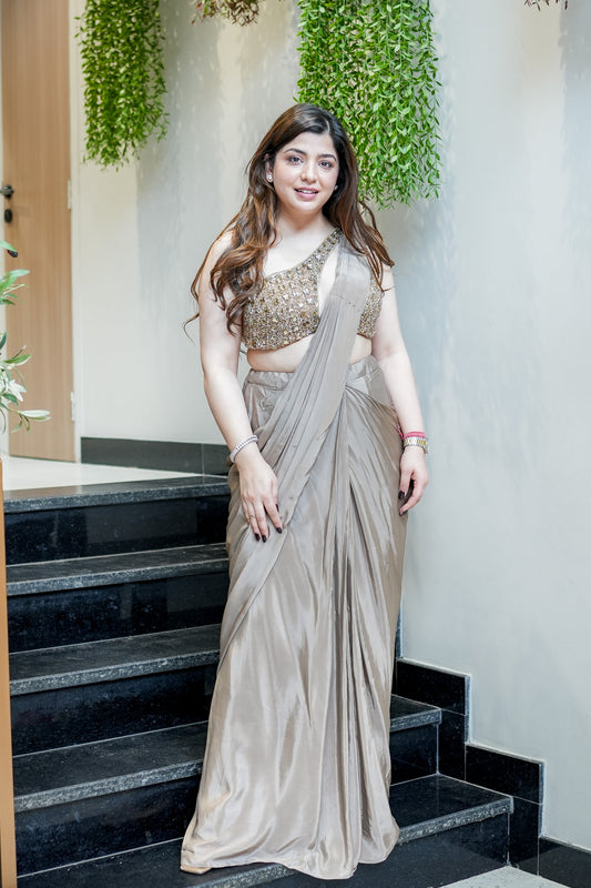 Ayra Hand Embroidered Drape Saree