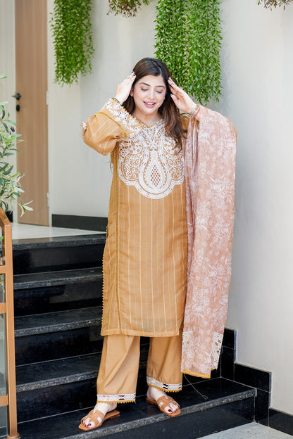 Sabeen Schiffli Embroidered Suit Set