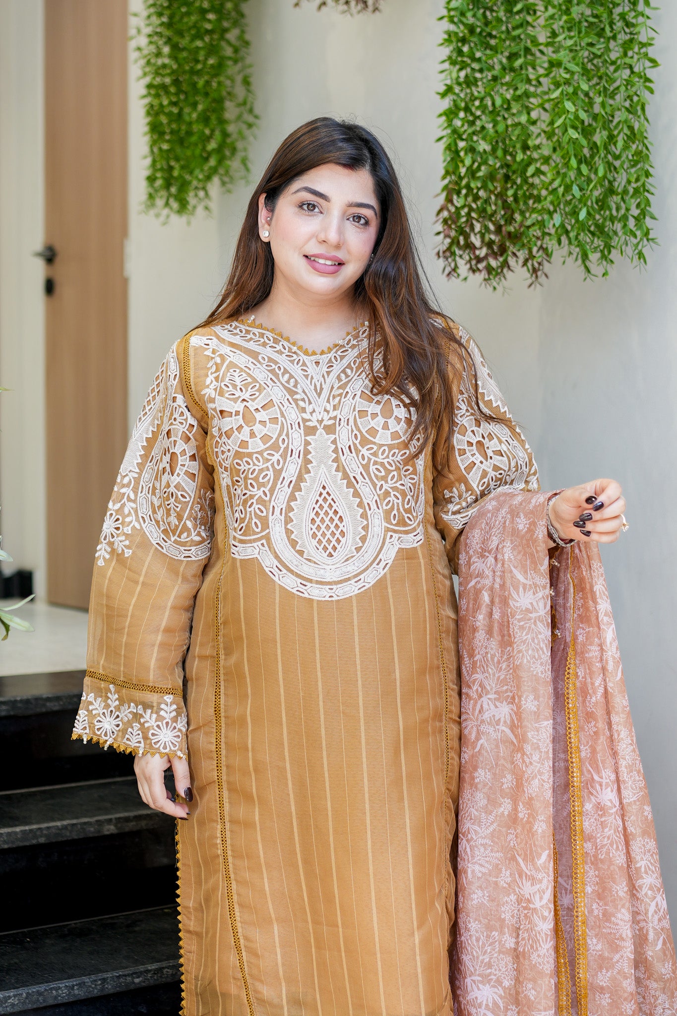 Sabeen Schiffli Embroidered Suit Set
