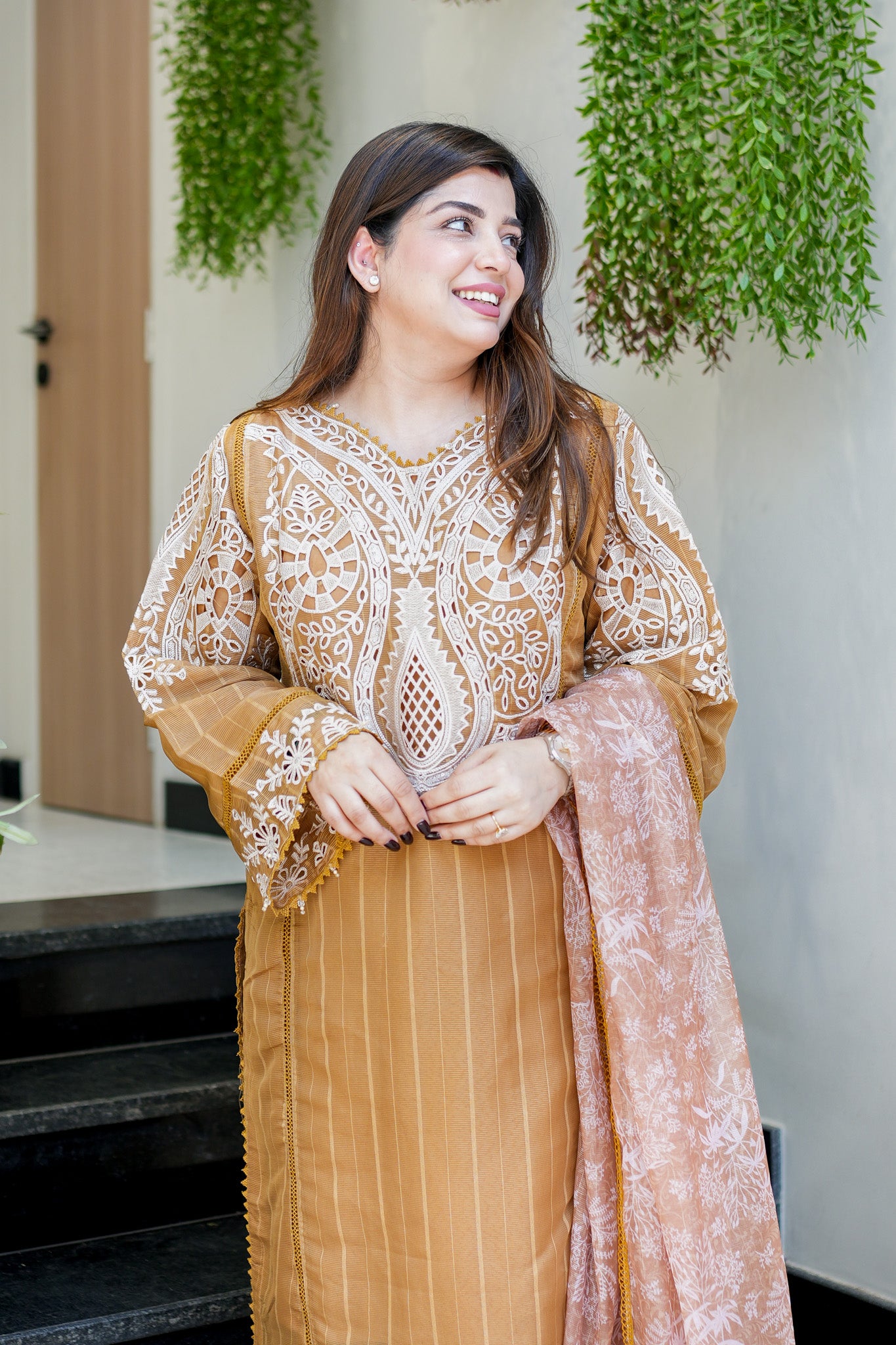 Sabeen Schiffli Embroidered Suit Set