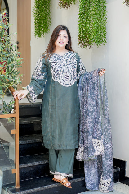 Sabeen Schiffli Embroidered Suit Set