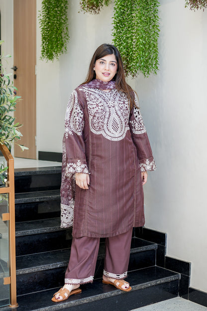 Sabeen Schiffli Embroidered Suit Set