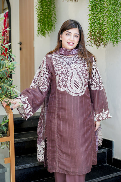 Sabeen Schiffli Embroidered Suit Set