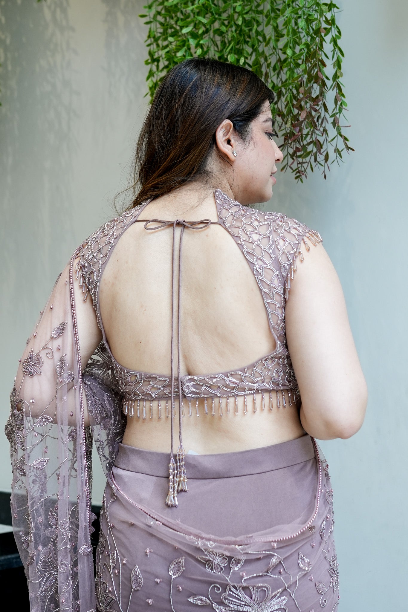 Suhasini Floral Hand Embroidered Drape Saree