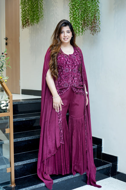 Shaina Embroidered Sharara Set