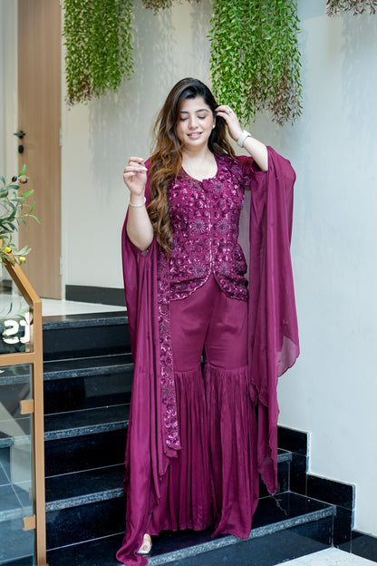 Shaina Embroidered Sharara Set