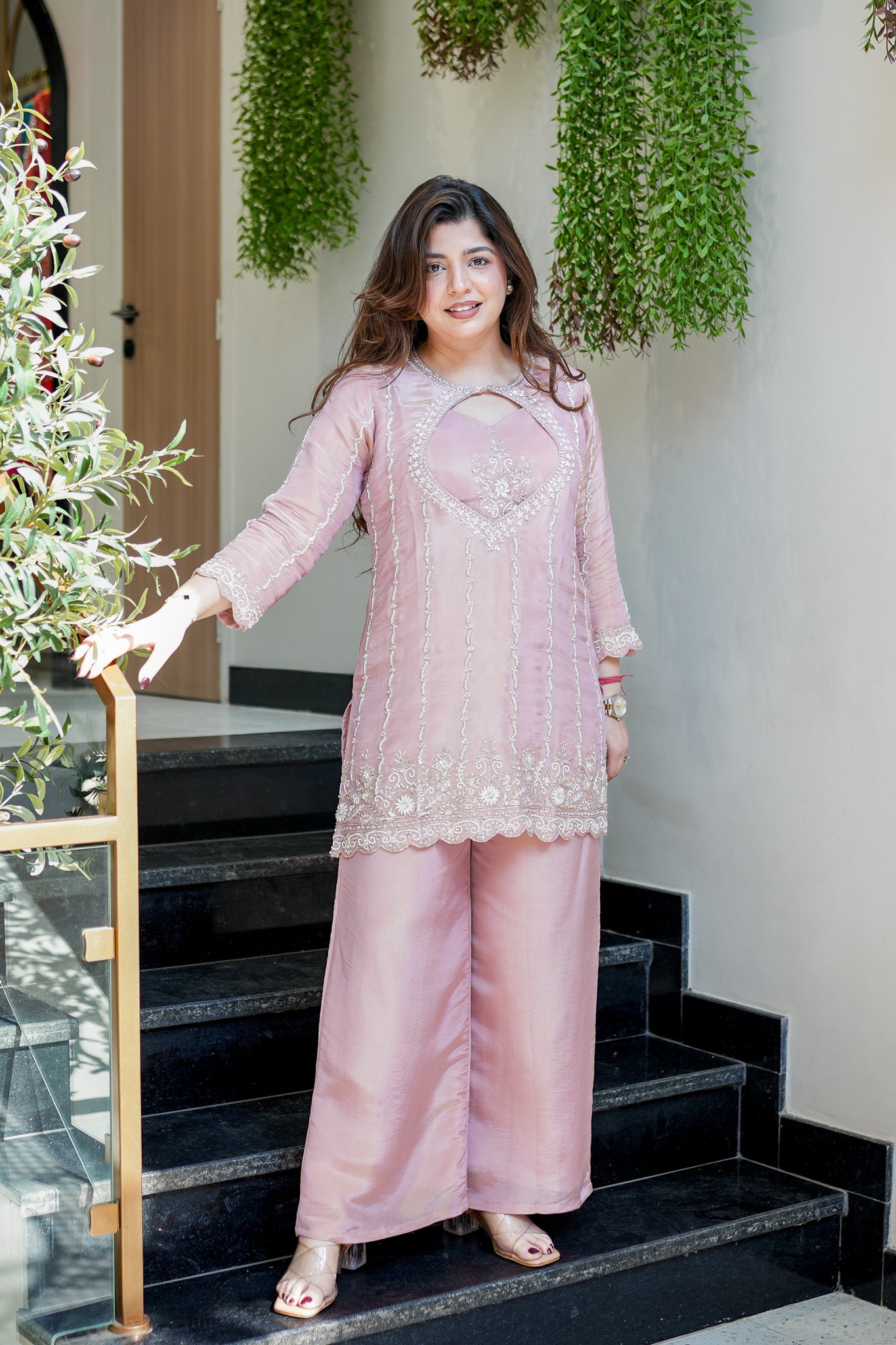 Aiza Embroidered Three Piece Set