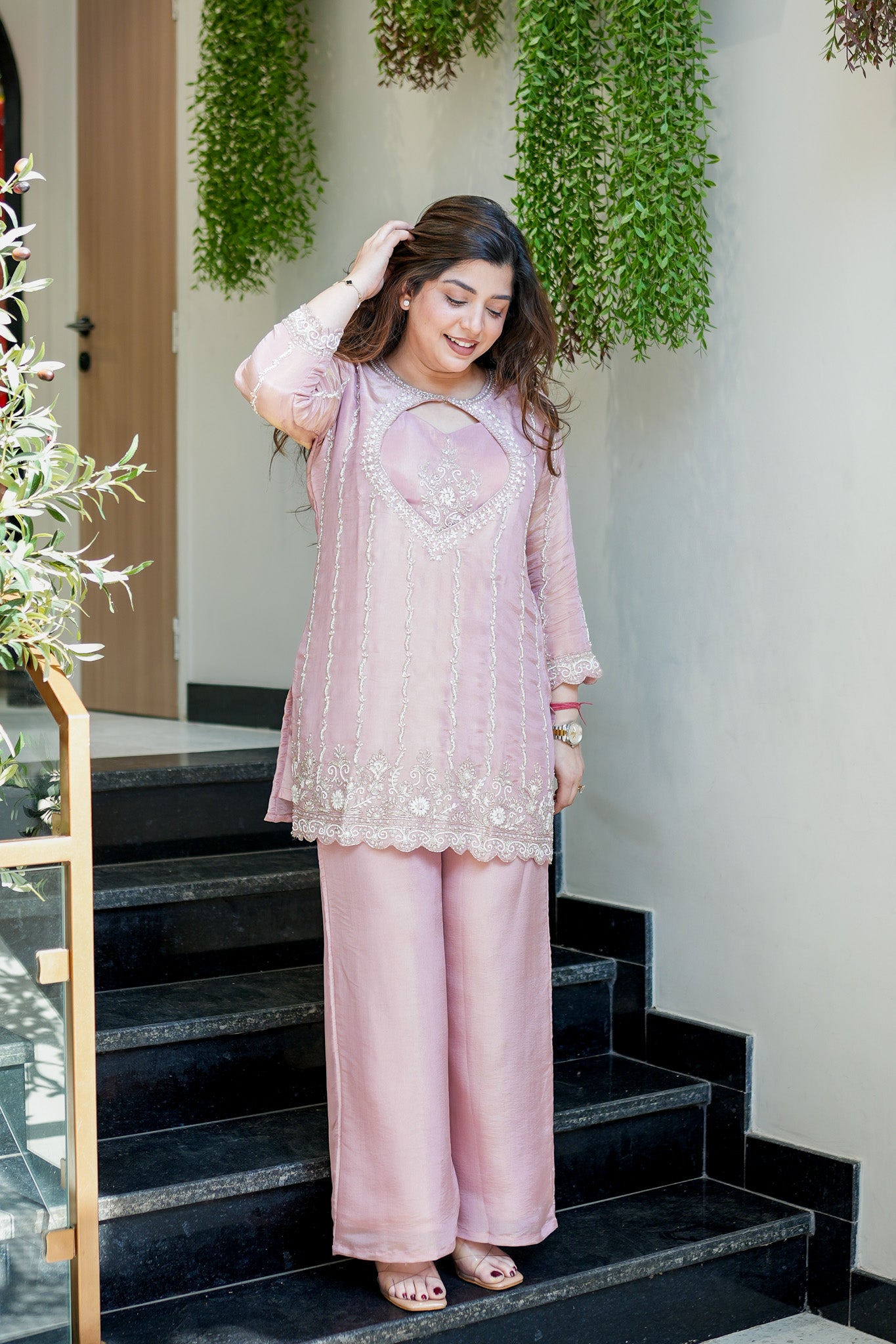 Aiza Embroidered Three Piece Set