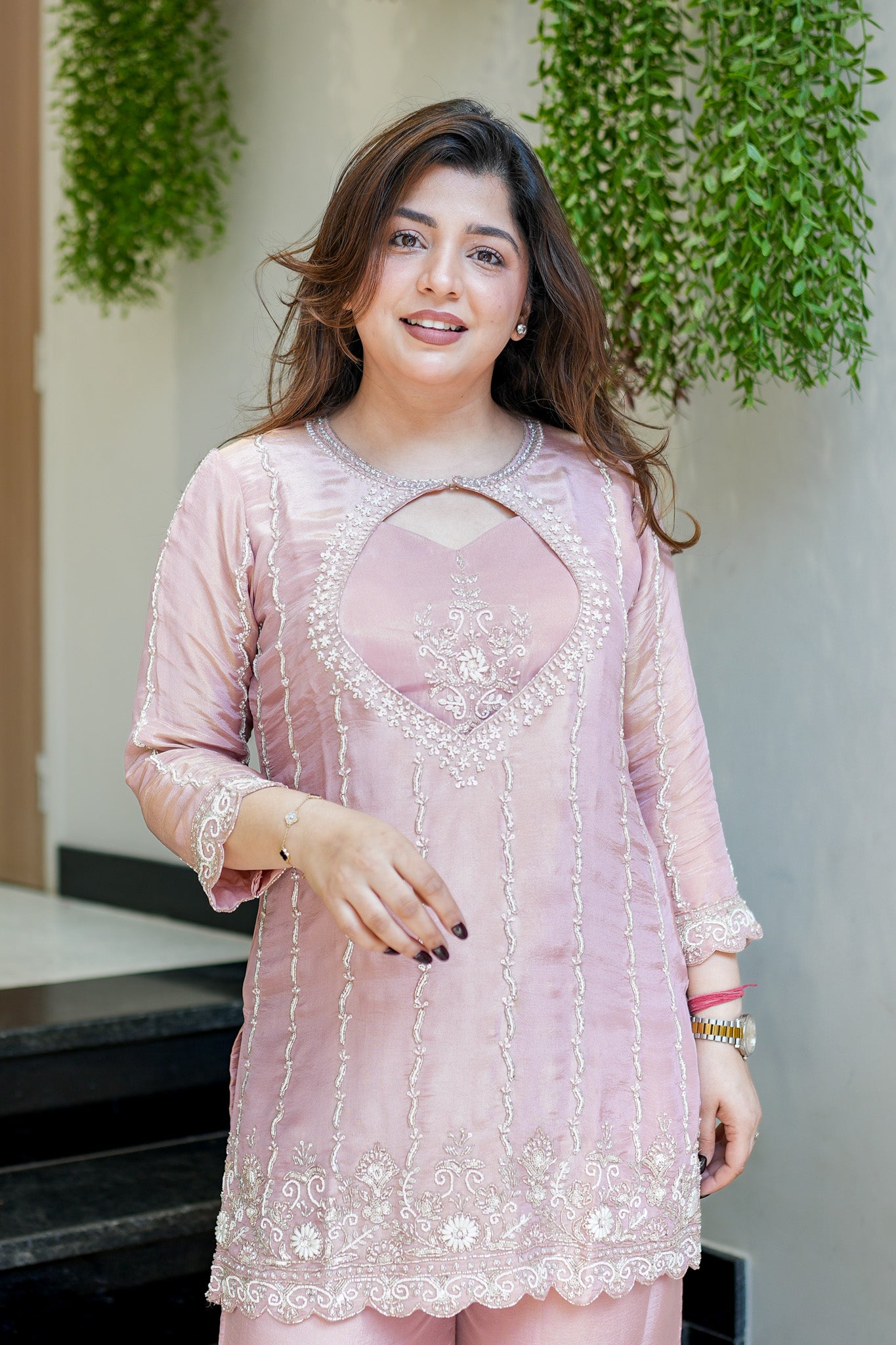 Aiza Embroidered Three Piece Set