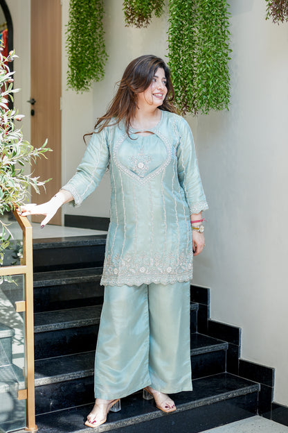Aiza Embroidered Three Piece Set