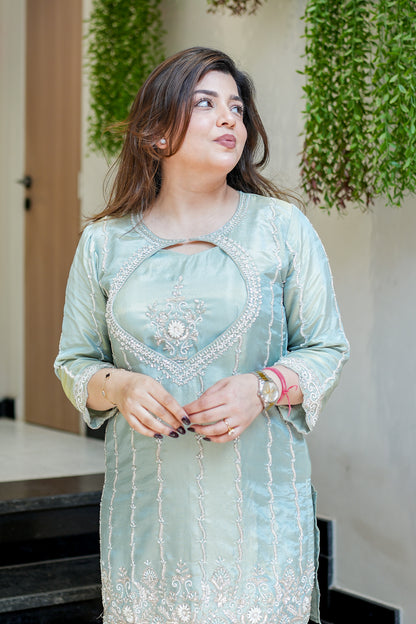 Aiza Embroidered Three Piece Set