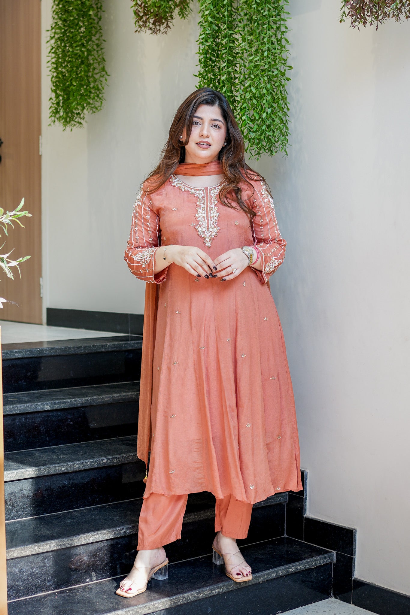 Hoor Embroidered Anarkali Suit Set