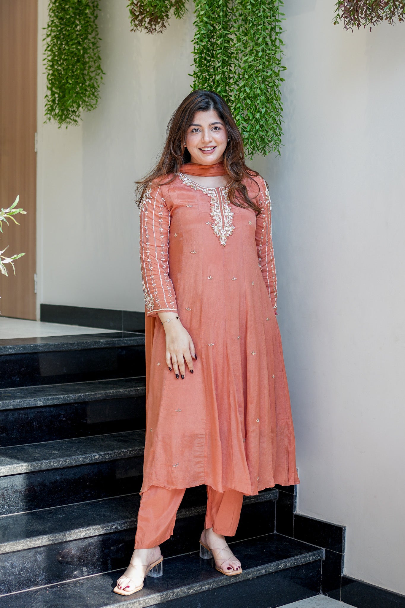 Hoor Embroidered Anarkali Suit Set