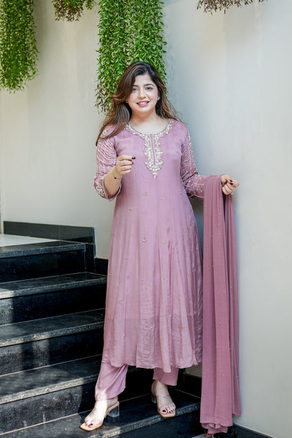 Hoor Embroidered Anarkali Suit Set