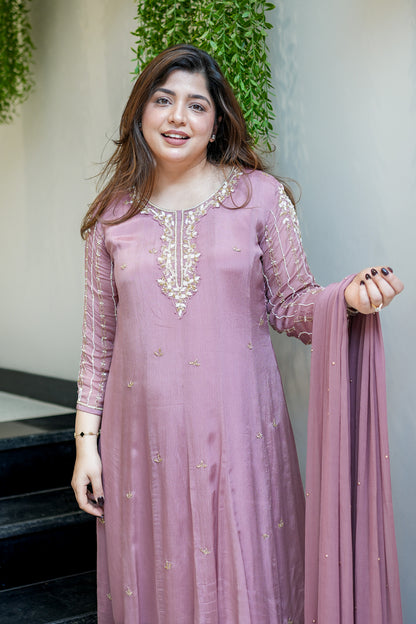 Hoor Embroidered Anarkali Suit Set