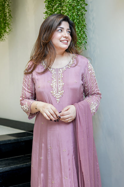 Hoor Embroidered Anarkali Suit Set