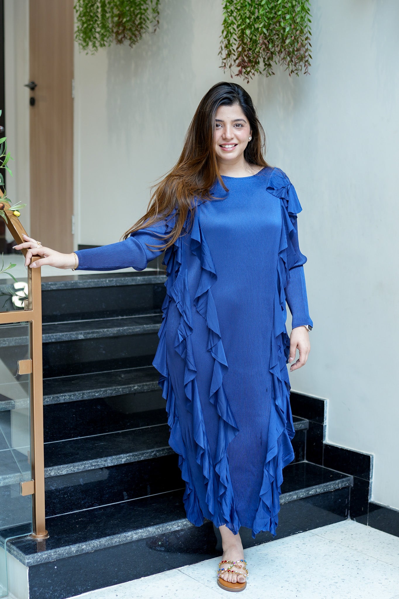 Cleo Pleated Frill Dress
