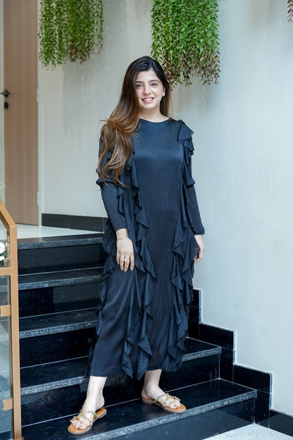 Cleo Pleated Frill Dress
