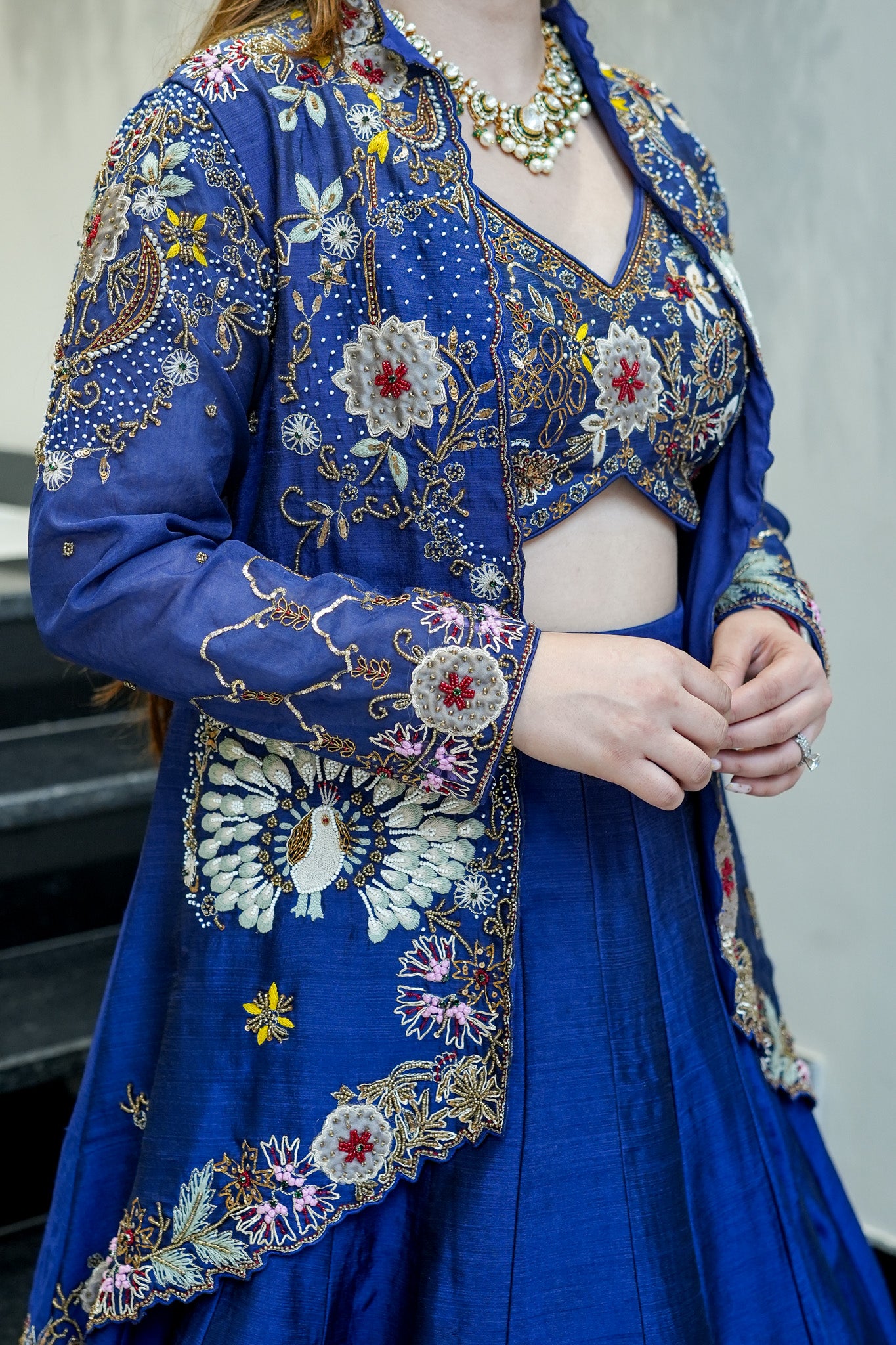 Kaveri Hand Embroidered Cape Set
