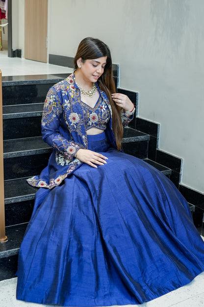 Kaveri Hand Embroidered Cape Set