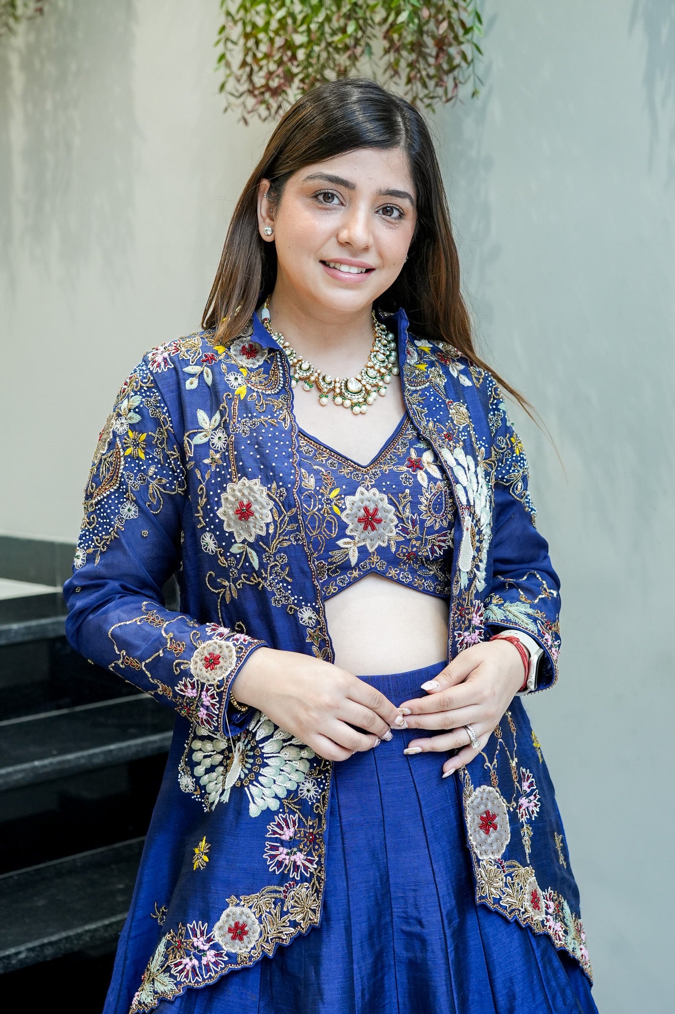 Kaveri Hand Embroidered Cape Set