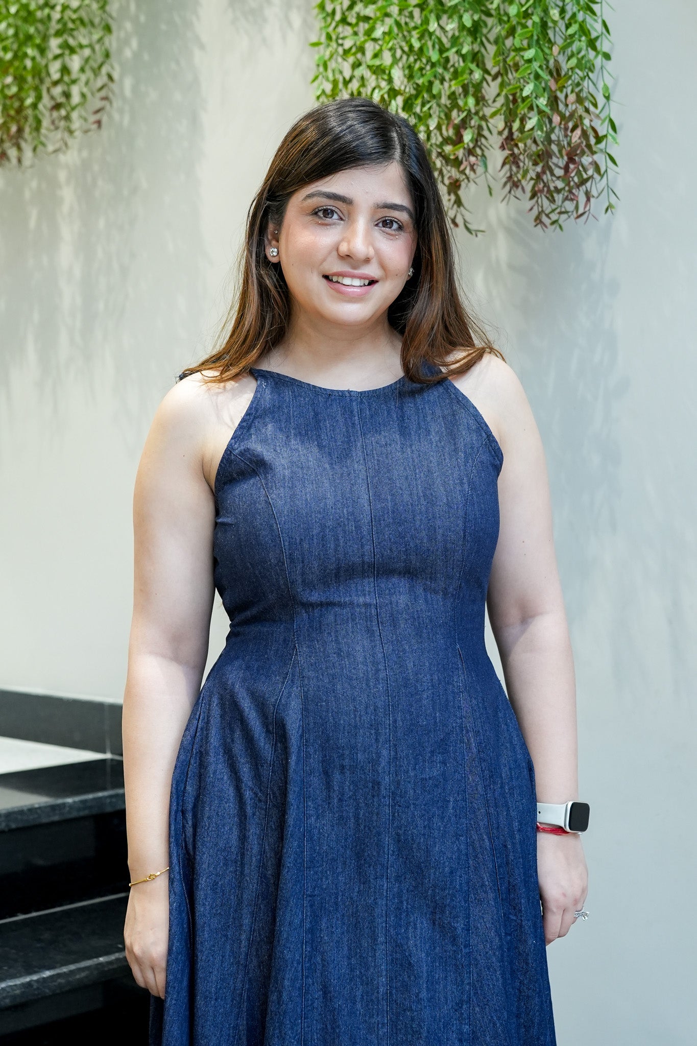 Mila Halter Denim Dress