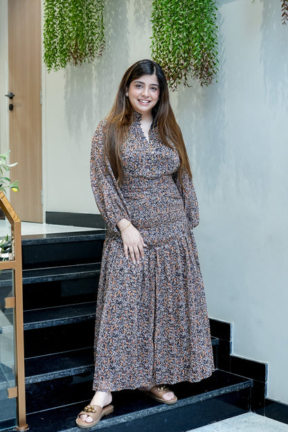 Fresha Printed Long Maxi Dress