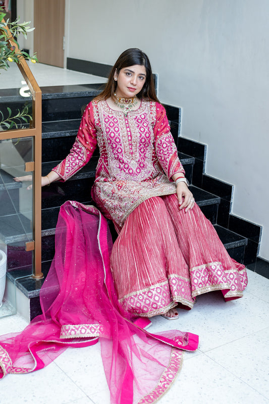 Renaya Hand Embroidered Sharara Set