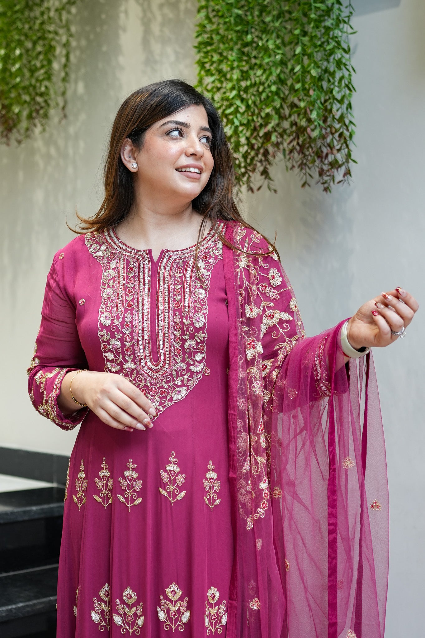 Reva Hand Embroidered Anarkali Set