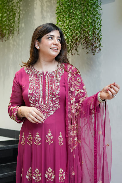 Reva Hand Embroidered Anarkali Set