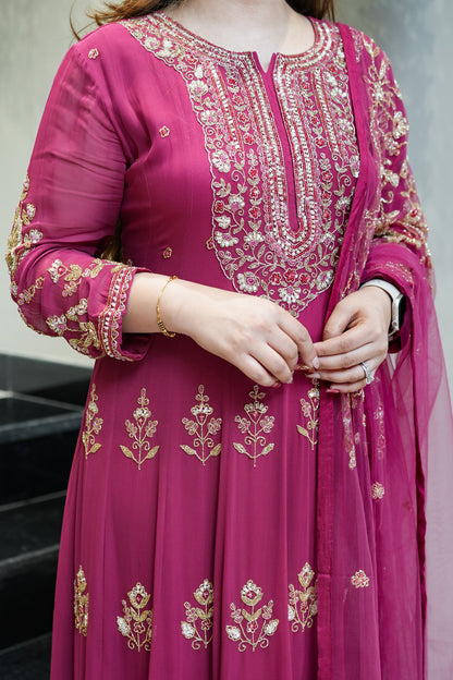 Reva Hand Embroidered Anarkali Set