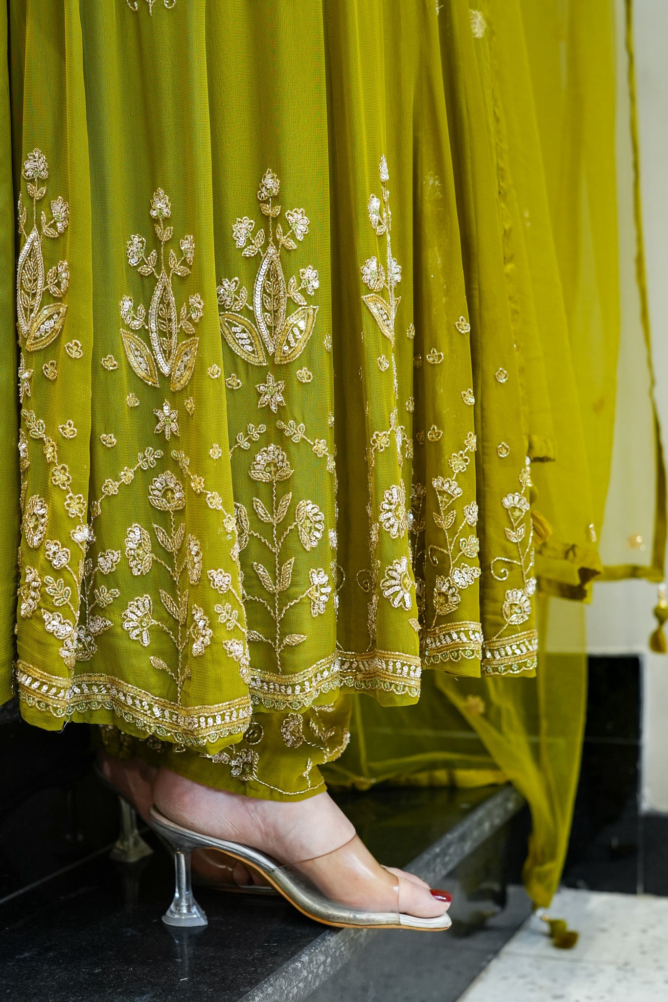 Reva Hand Embroidered Anarkali Set
