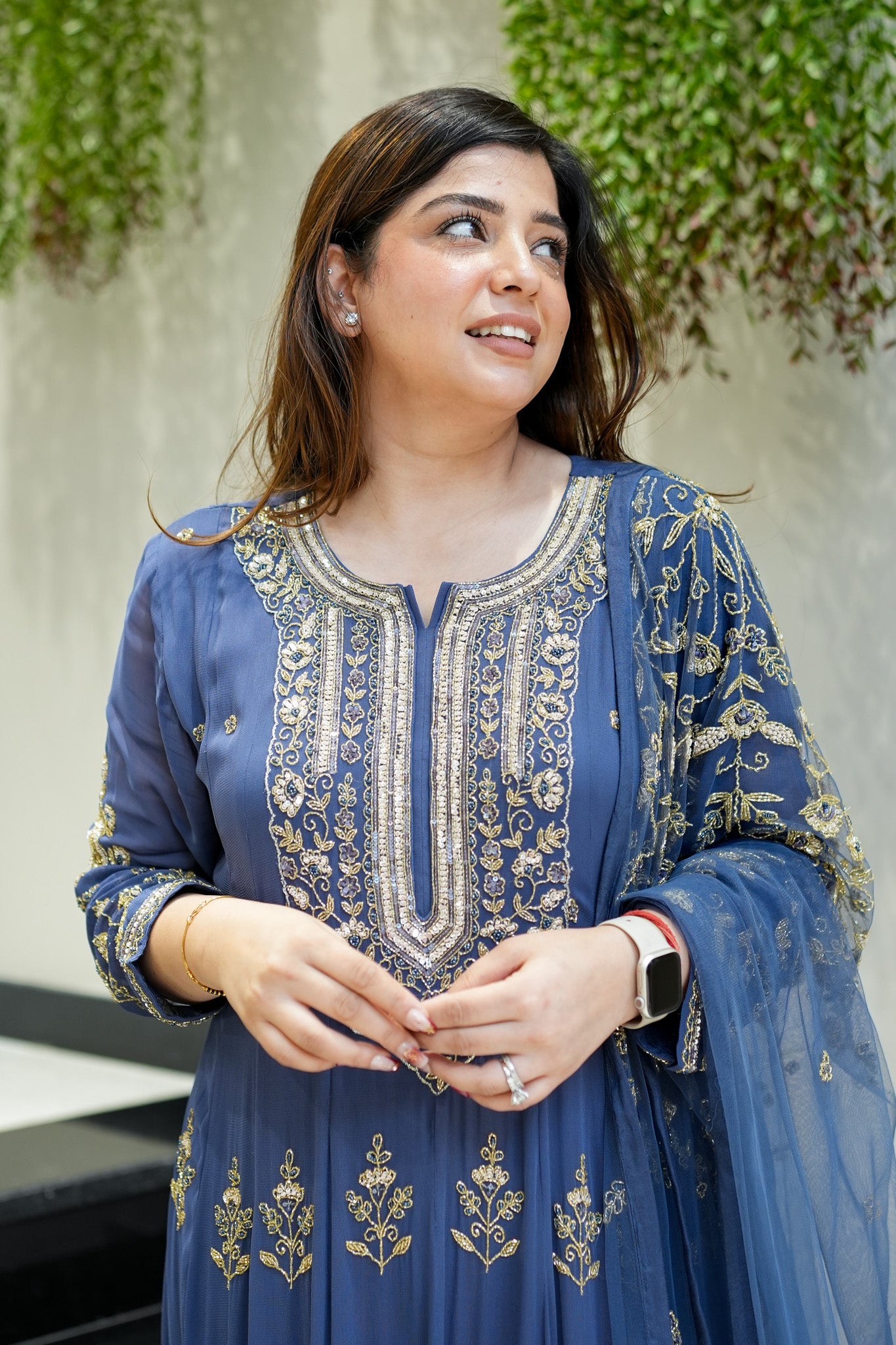 Reva Hand Embroidered Anarkali Set