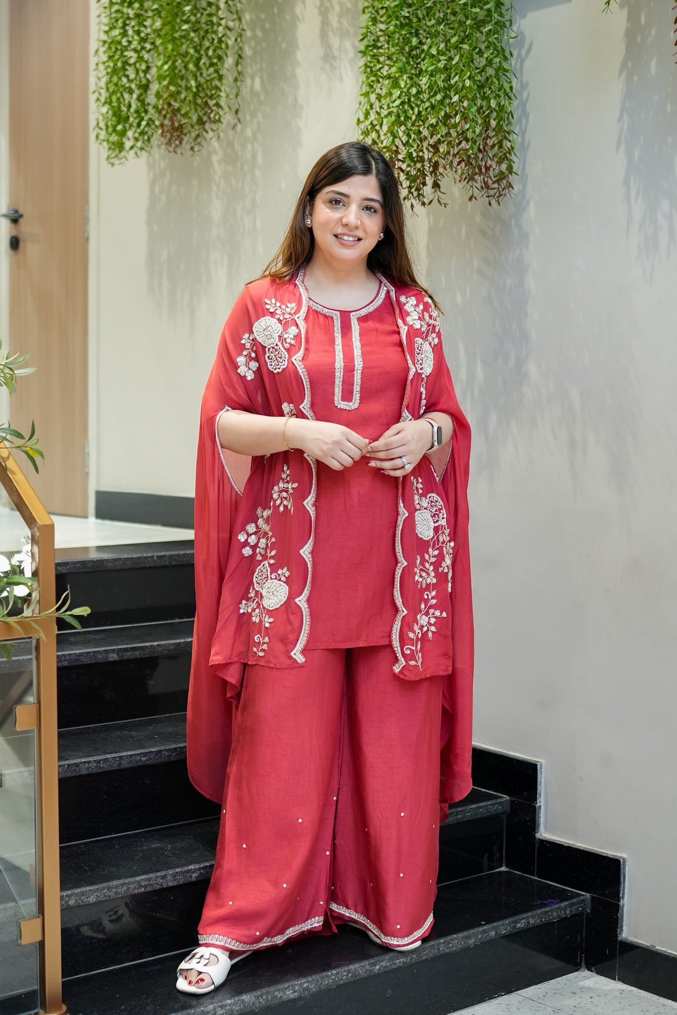Orna Hand Embroidered Cape Set